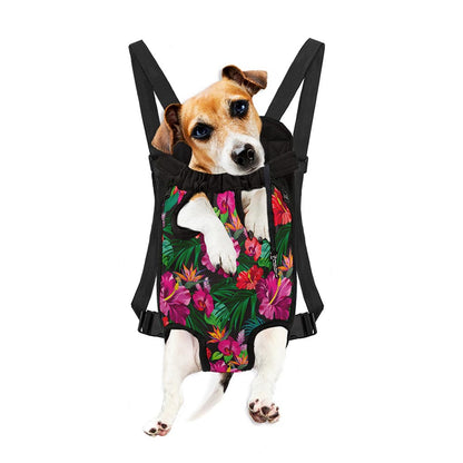 Hawaiian Floral Flowers Pattern Print Pet Carrier Backpack