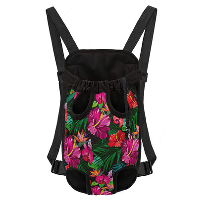 Hawaiian Floral Flowers Pattern Print Pet Carrier Backpack