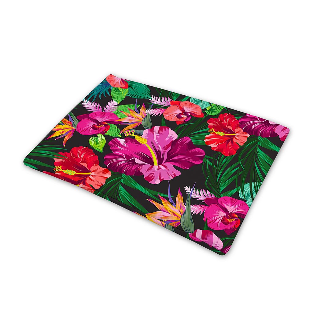 Hawaiian Floral Flowers Pattern Print Pet Cooling Mat Cover