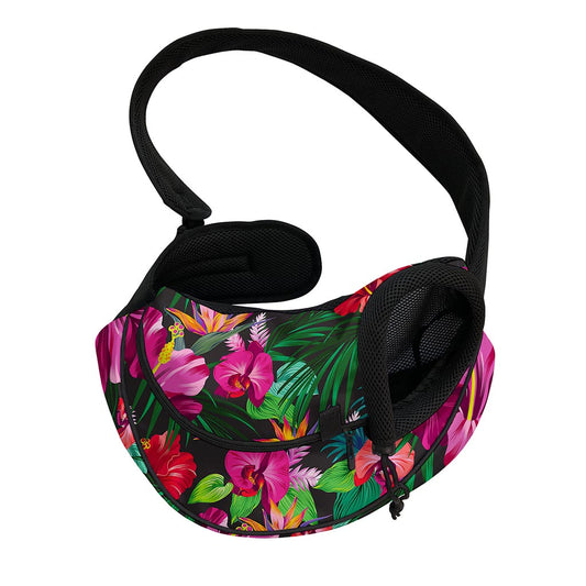 Hawaiian Floral Flowers Pattern Print Pet Sling Carrier