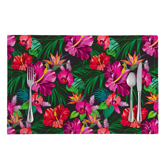 Hawaiian Floral Flowers Pattern Print Placemat