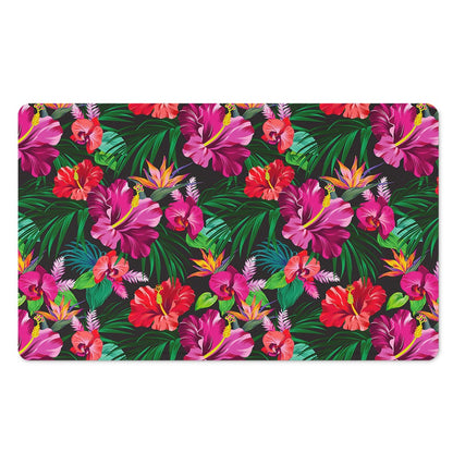 Hawaiian Floral Flowers Pattern Print Polyester Doormat