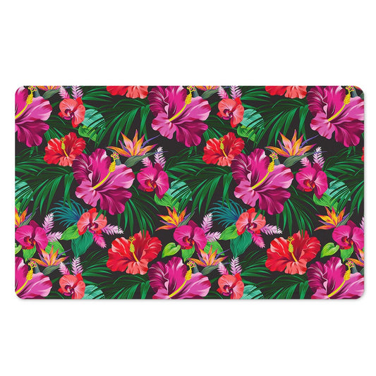 Hawaiian Floral Flowers Pattern Print Polyester Doormat