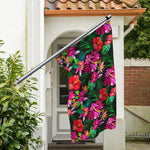 Hawaiian Floral Flowers Pattern Print Polyester Flag