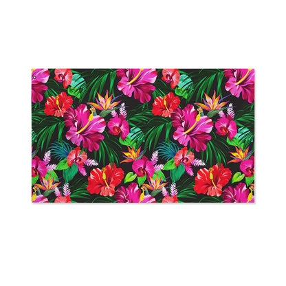 Hawaiian Floral Flowers Pattern Print Polyester Flag