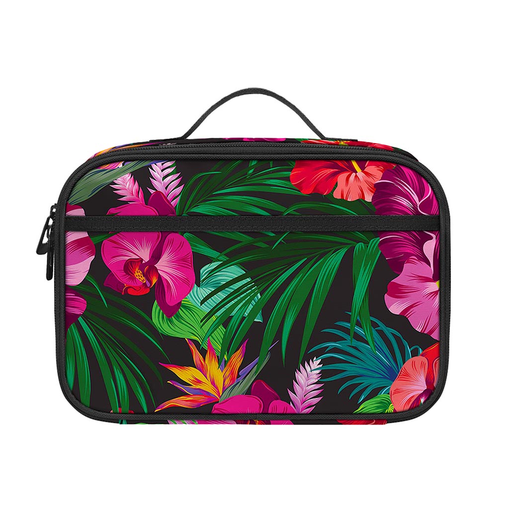Hawaiian Floral Flowers Pattern Print Portable Lunch Bag