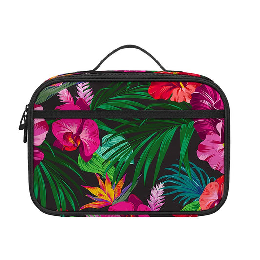 Hawaiian Floral Flowers Pattern Print Portable Lunch Bag