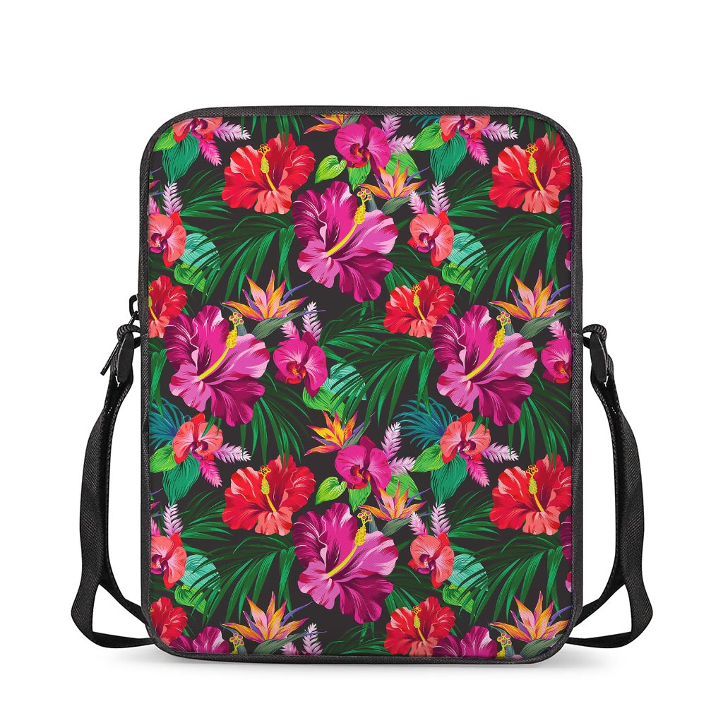 Hawaiian Floral Flowers Pattern Print Rectangular Crossbody Bag