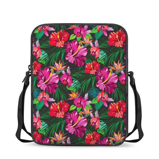 Hawaiian Floral Flowers Pattern Print Rectangular Crossbody Bag