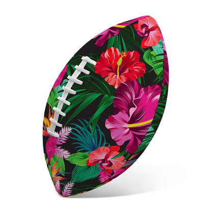 Hawaiian Floral Flowers Pattern Print Rugby Ball