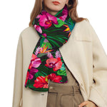 Hawaiian Floral Flowers Pattern Print Scarf