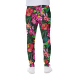 Hawaiian Floral Flowers Pattern Print Scuba Joggers