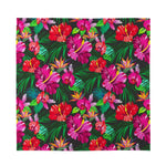 Hawaiian Floral Flowers Pattern Print Silk Bandana