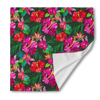 Hawaiian Floral Flowers Pattern Print Silk Bandana