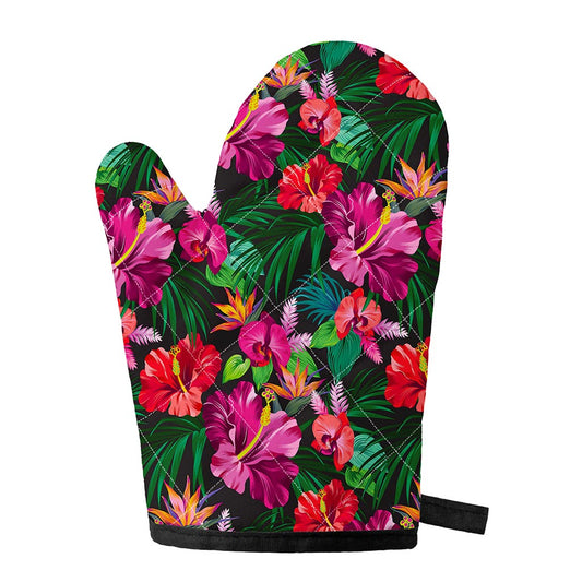Hawaiian Floral Flowers Pattern Print Single Oven Mitt