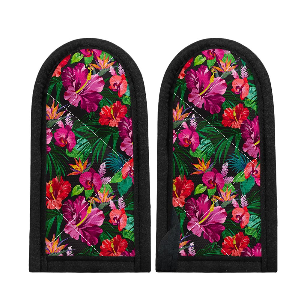 Hawaiian Floral Flowers Pattern Print Skillet Handle Cover
