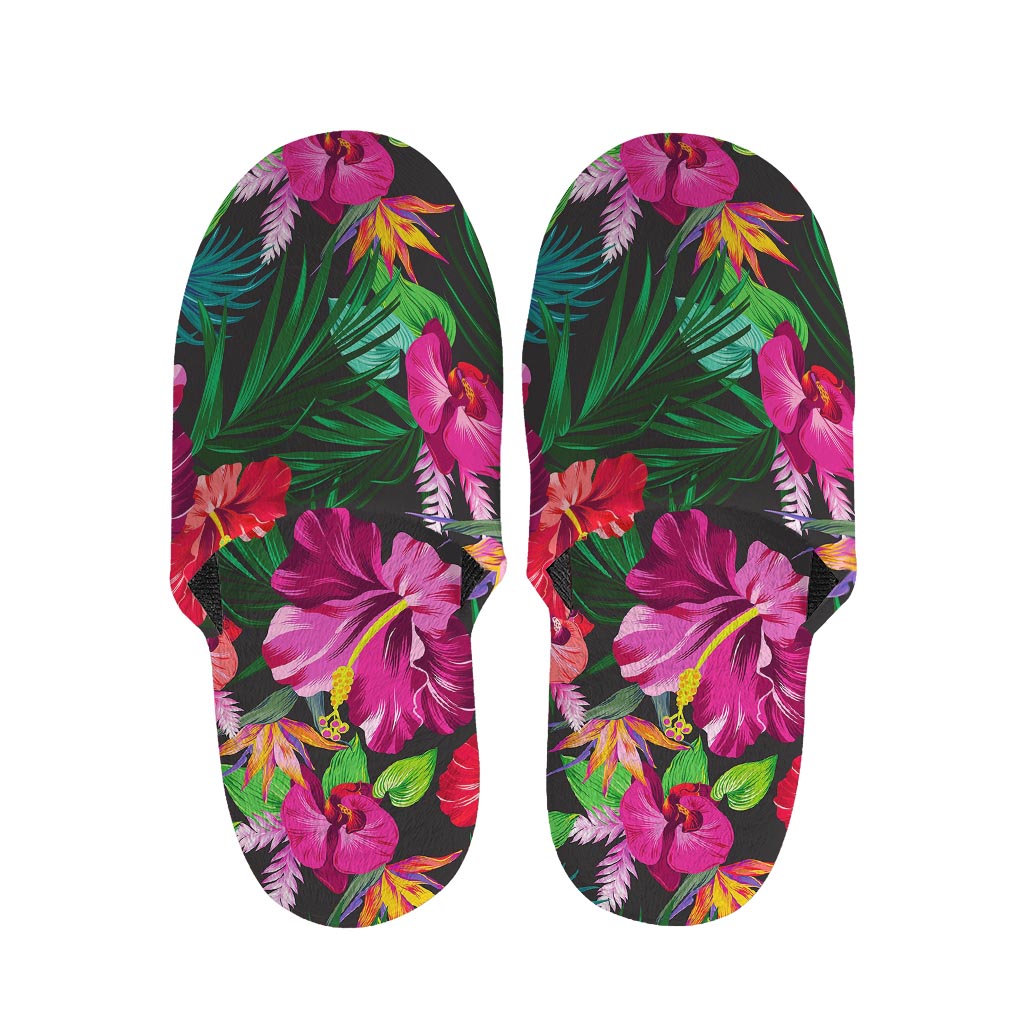 Hawaiian Floral Flowers Pattern Print Slippers