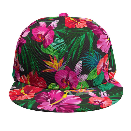 Hawaiian Floral Flowers Pattern Print Snapback Cap