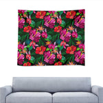 Hawaiian Floral Flowers Pattern Print Tapestry