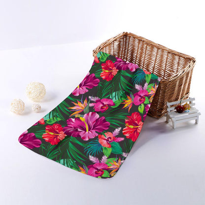 Hawaiian Floral Flowers Pattern Print Towel
