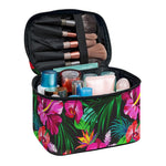 Hawaiian Floral Flowers Pattern Print Travel Makeup Bag