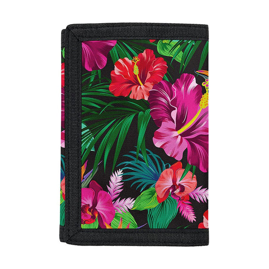 Hawaiian Floral Flowers Pattern Print Trifold Wallet