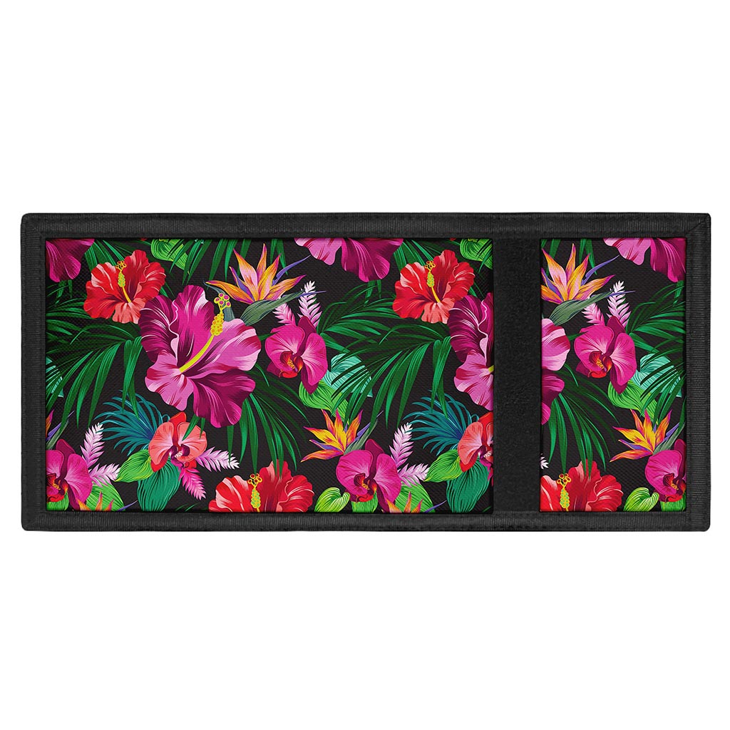 Hawaiian Floral Flowers Pattern Print Trifold Wallet