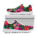 Hawaiian Floral Flowers Pattern Print White Running Shoes