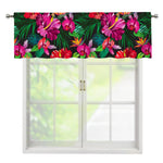 Hawaiian Floral Flowers Pattern Print Window Valance