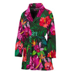 Hawaiian Floral Flowers Pattern Print Women's Bathrobe