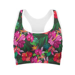 Hawaiian Floral Flowers Pattern Print Women's Sports Bra