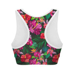 Hawaiian Floral Flowers Pattern Print Women's Sports Bra