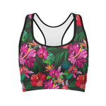 Hawaiian Floral Flowers Pattern Print Women's Sports Bra