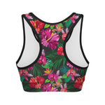 Hawaiian Floral Flowers Pattern Print Women's Sports Bra