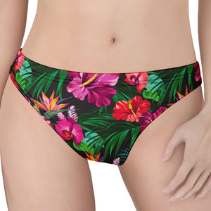 Hawaiian Floral Flowers Pattern Print Women's Thong