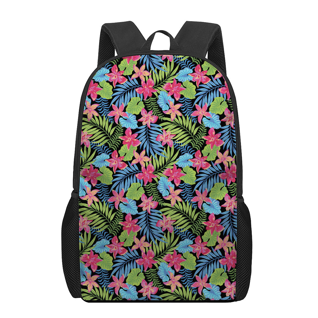 Hawaiian Floral Pattern Print 17 Inch Backpack
