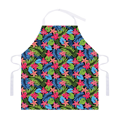 Hawaiian Floral Pattern Print Adjustable Apron