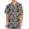 Hawaiian Floral Pattern Print Aloha Shirt