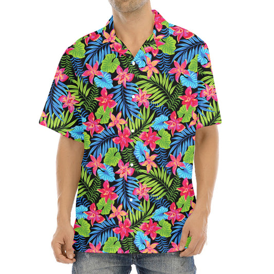 Hawaiian Floral Pattern Print Aloha Shirt