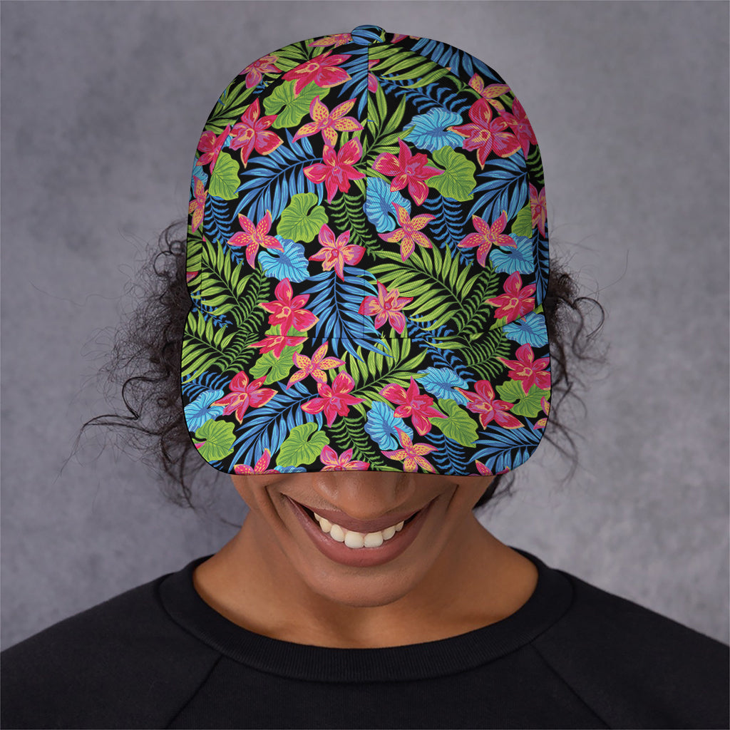 Hawaiian Floral Pattern Print Baseball Cap
