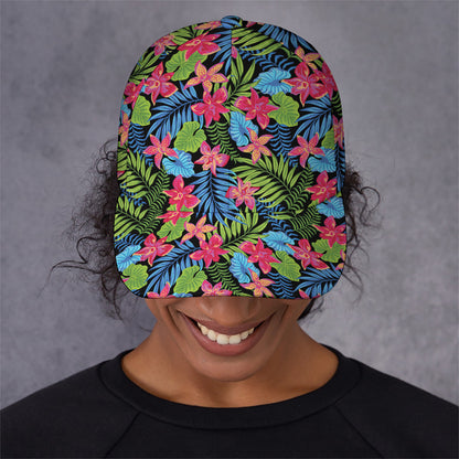 Hawaiian Floral Pattern Print Baseball Cap
