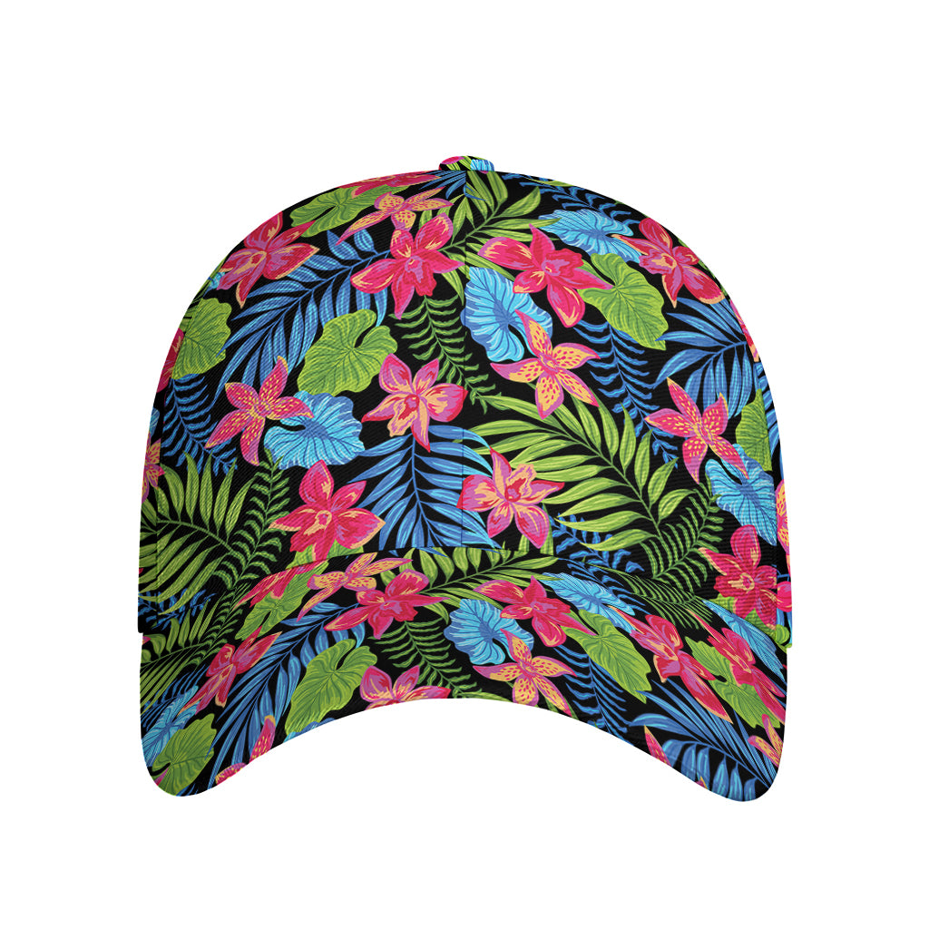 Hawaiian Floral Pattern Print Baseball Cap