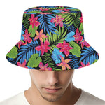 Hawaiian Floral Pattern Print Bucket Hat