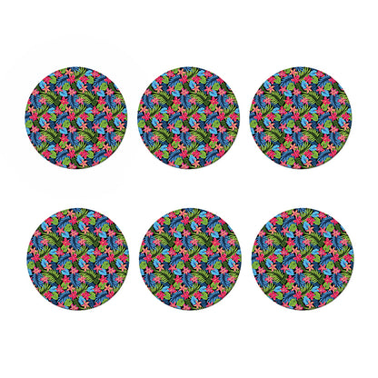 Hawaiian Floral Pattern Print Coaster Set