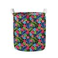 Hawaiian Floral Pattern Print Collapsible Laundry Basket
