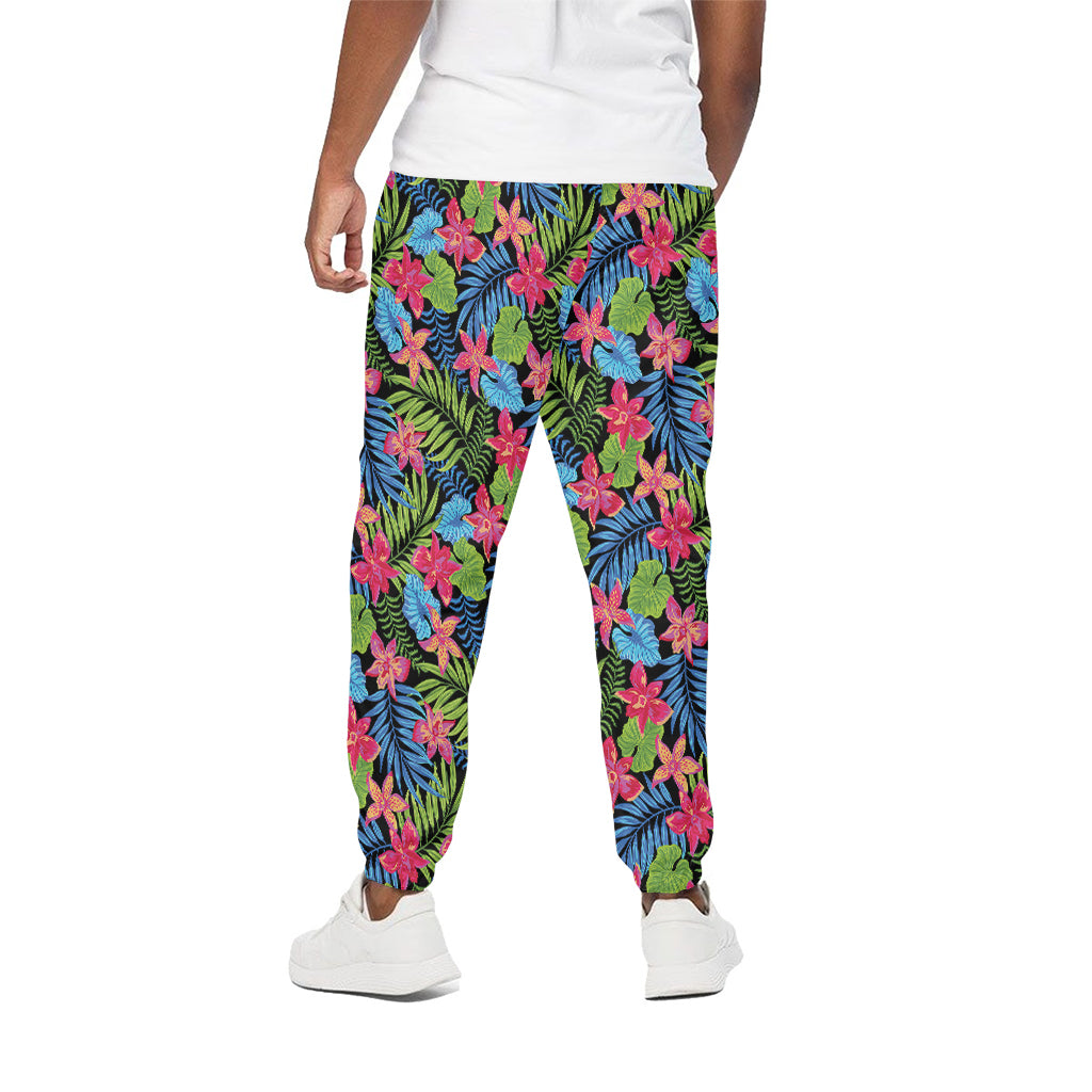Hawaiian Floral Pattern Print Cotton Pants