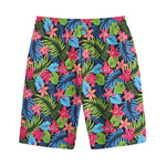 Hawaiian Floral Pattern Print Cotton Shorts