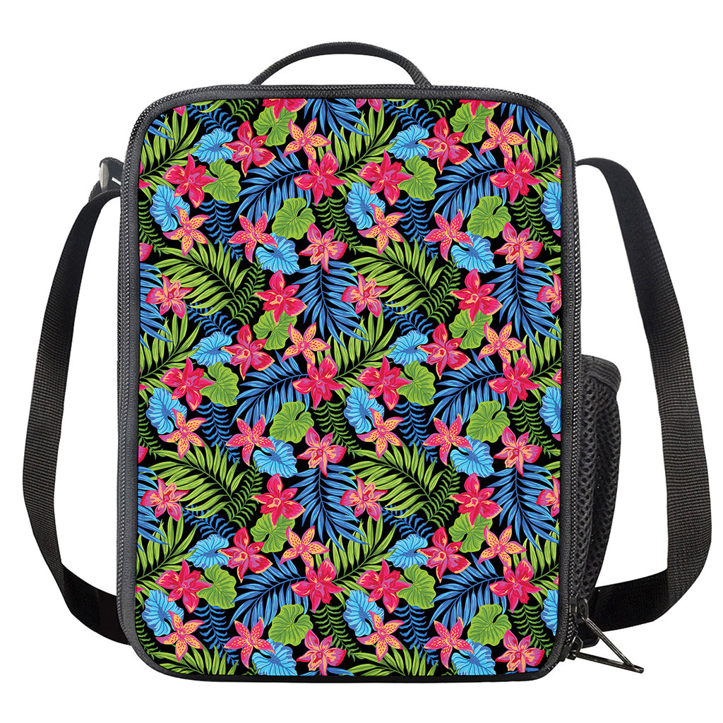 Hawaiian Floral Pattern Print Crossbody Lunch Bag