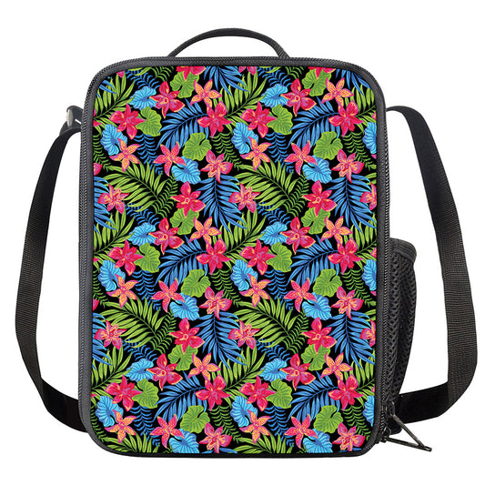 Hawaiian Floral Pattern Print Crossbody Lunch Bag
