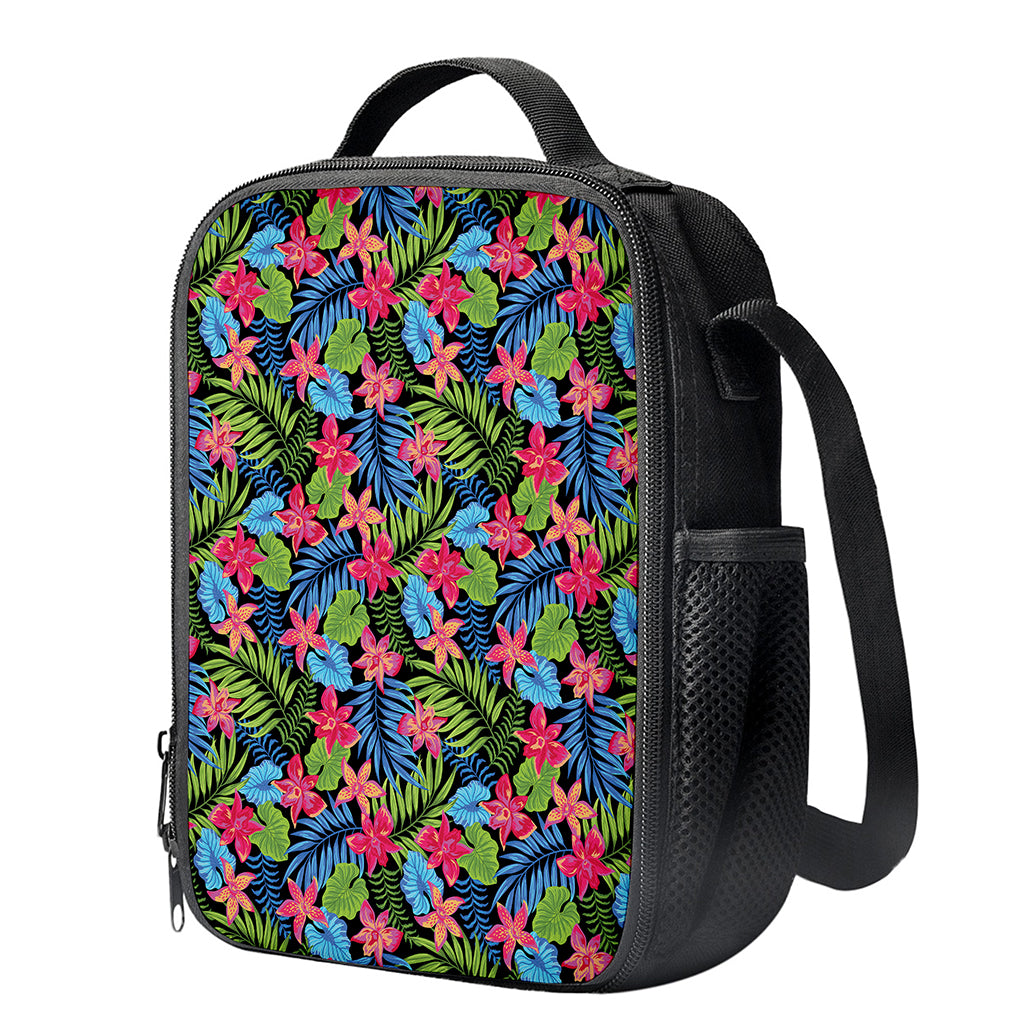 Hawaiian Floral Pattern Print Crossbody Lunch Bag